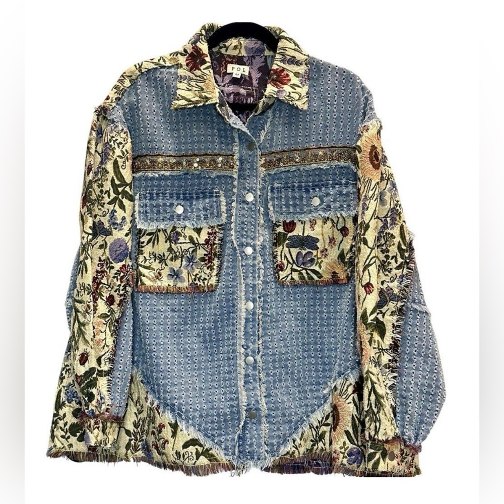 POL Blue Floral Jean Jacket - Picture 7 of 9